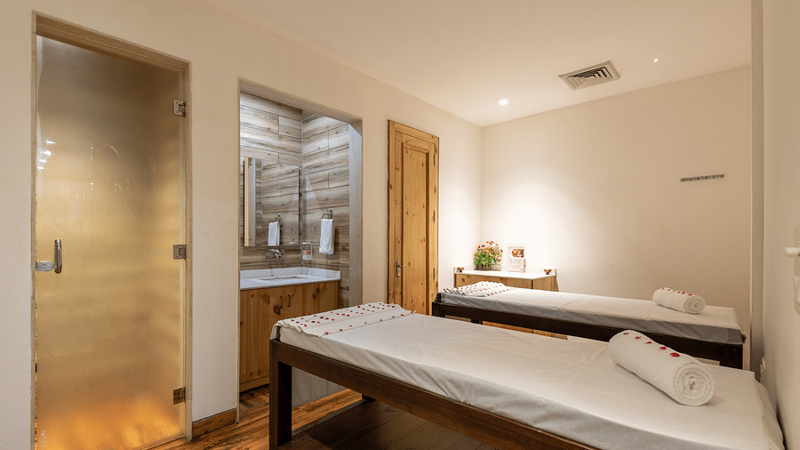 interior view of the spa room with two resting beds at DLS The Classio